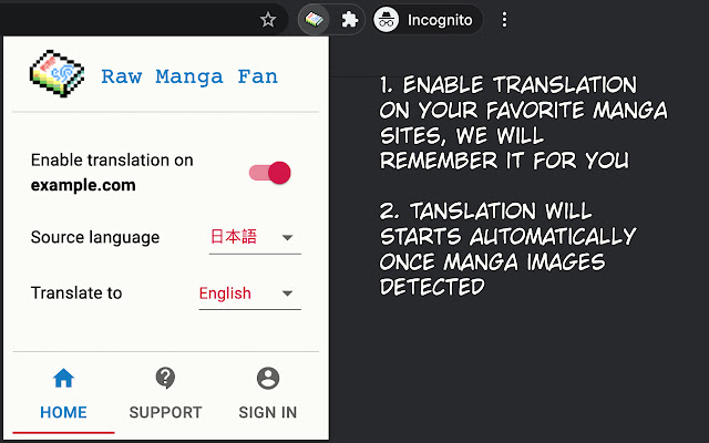 Raw Manga Fan chrome谷歌浏览器插件_扩展第2张截图