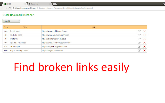 Quick Bookmark Cleaner chrome谷歌浏览器插件_扩展第1张截图