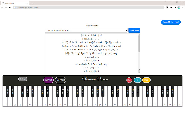 Chrome Piano chrome谷歌浏览器插件_扩展第3张截图