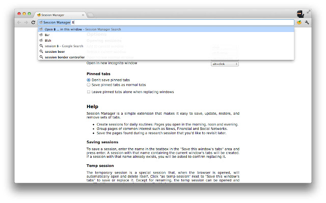 Session Manager chrome谷歌浏览器插件_扩展第4张截图