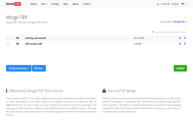 Merge PDF chrome谷歌浏览器插件_扩展第2张截图