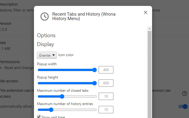 Recent Tabs and History (Wrona History Menu) chrome谷歌浏览器插件_扩展第3张截图