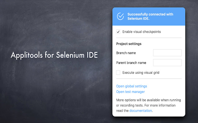 Applitools for Selenium IDE chrome谷歌浏览器插件_扩展第1张截图