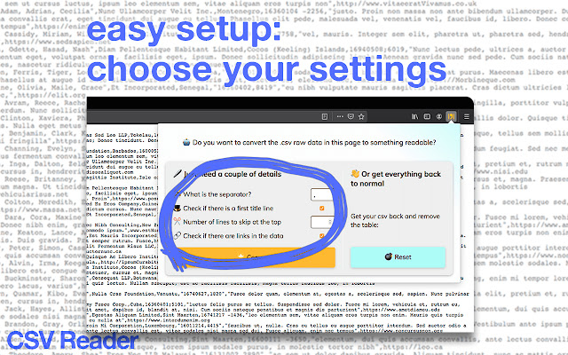 CSV Reader chrome谷歌浏览器插件_扩展第2张截图