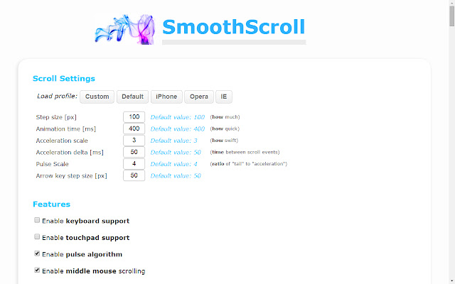 SmoothScroll chrome谷歌浏览器插件_扩展第2张截图