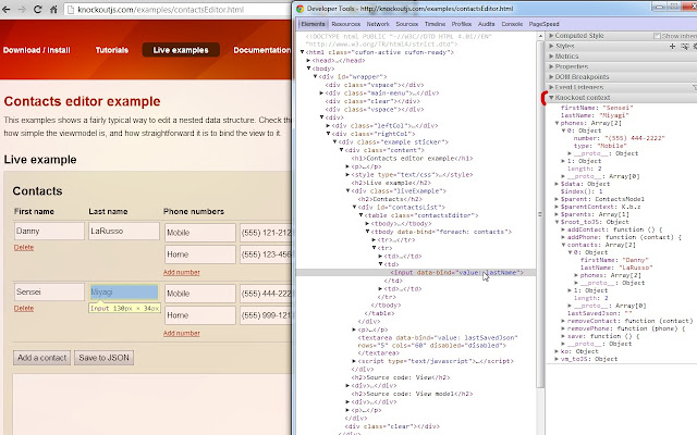 Knockoutjs context debugger chrome谷歌浏览器插件_扩展第1张截图