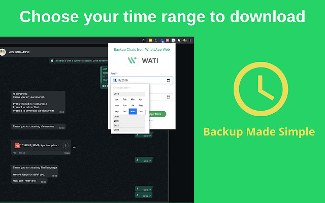 Backup WhatsApp Chats chrome谷歌浏览器插件_扩展第2张截图