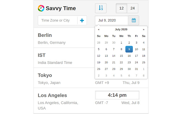Time Zone Converter - Savvy Time chrome谷歌浏览器插件_扩展第4张截图