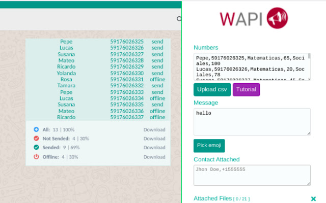 WAPI - Send personalized messages chrome谷歌浏览器插件_扩展第1张截图