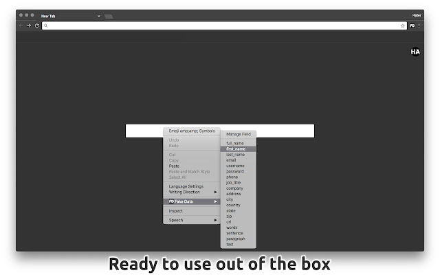 Fake Data - A form filler you won't hate chrome谷歌浏览器插件_扩展第1张截图