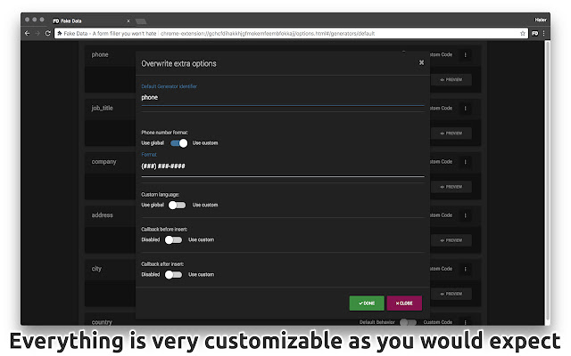 Fake Data - A form filler you won't hate chrome谷歌浏览器插件_扩展第3张截图