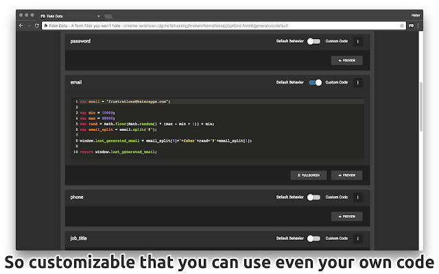 Fake Data - A form filler you won't hate chrome谷歌浏览器插件_扩展第4张截图