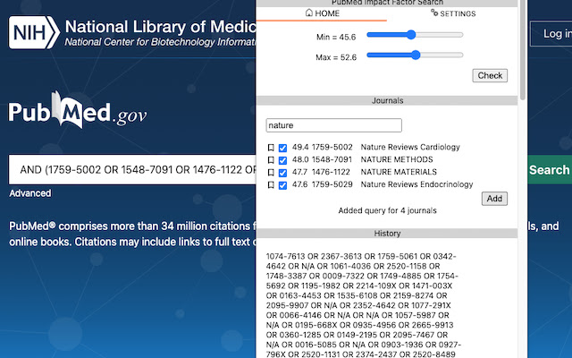 PubMed Impact Factor Search chrome谷歌浏览器插件_扩展第1张截图