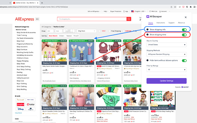 AliScraper - AliExpress Shopify Dropshipping chrome谷歌浏览器插件_扩展第1张截图