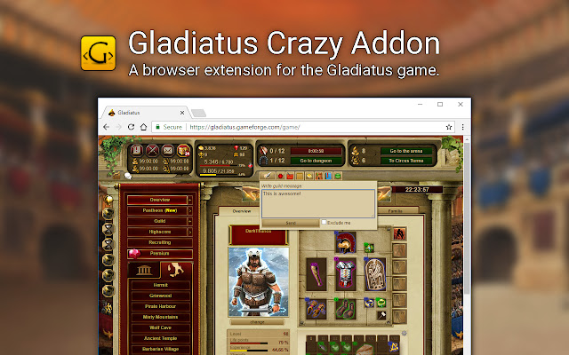 Gladiatus Crazy Add On chrome谷歌浏览器插件_扩展第1张截图