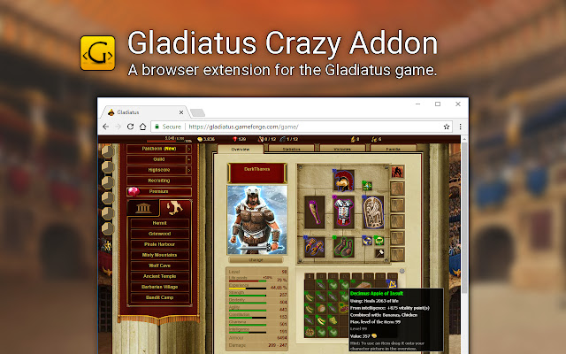 Gladiatus Crazy Add On chrome谷歌浏览器插件_扩展第2张截图