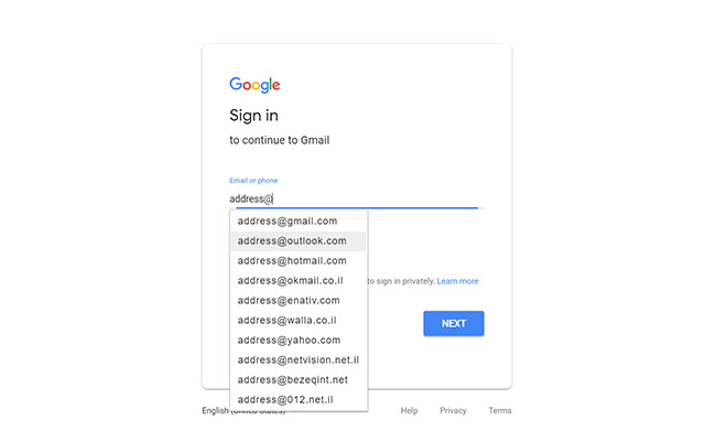 Email Address Autocomplete chrome谷歌浏览器插件_扩展第1张截图