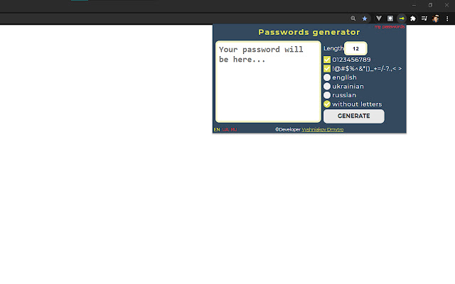 Password generator chrome谷歌浏览器插件_扩展第1张截图