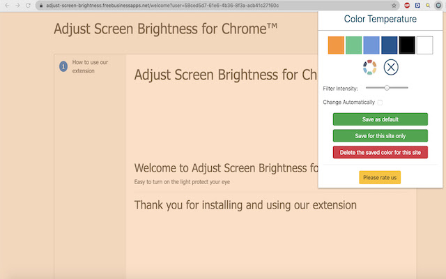 Adjust Screen Brightness for Browser chrome谷歌浏览器插件_扩展第2张截图