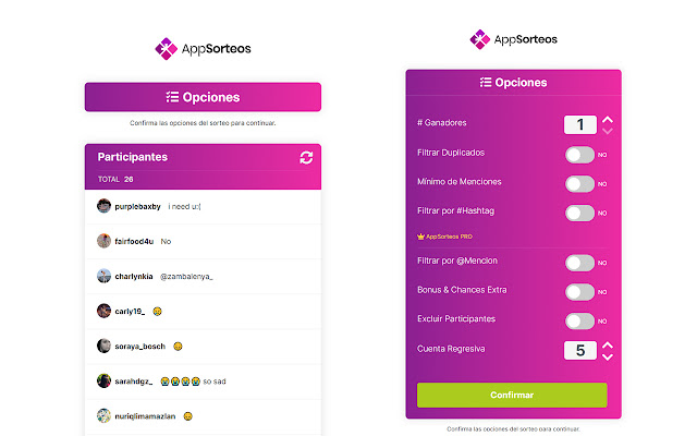 AppSorteos - Sorteos en Instagram chrome谷歌浏览器插件_扩展第4张截图
