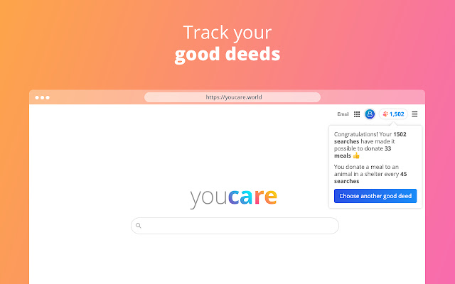 YouCare, the charitable search engine chrome谷歌浏览器插件_扩展第3张截图