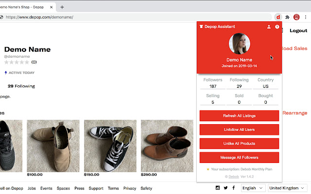 Depop Bot - Debob chrome谷歌浏览器插件_扩展第1张截图