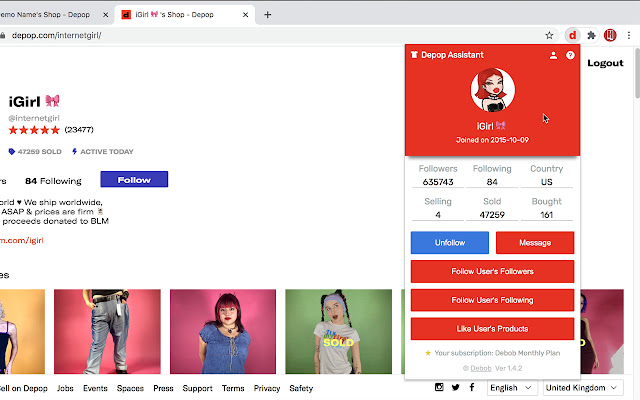 Depop Bot - Debob chrome谷歌浏览器插件_扩展第3张截图