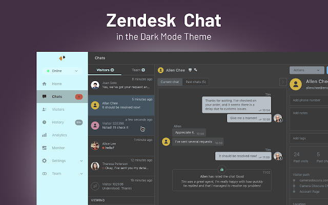 Zendesk Dark Mode Theme chrome谷歌浏览器插件_扩展第4张截图