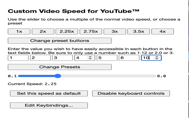 Custom YouTube Speed chrome谷歌浏览器插件_扩展第2张截图
