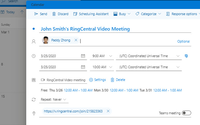 RingCentral for Microsoft 365 chrome谷歌浏览器插件_扩展第5张截图