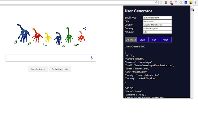 Random User Generator chrome谷歌浏览器插件_扩展第1张截图