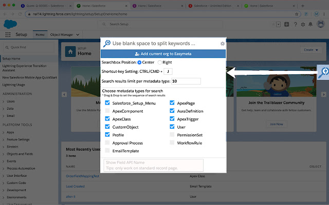 Easymeta for Salesforce chrome谷歌浏览器插件_扩展第3张截图