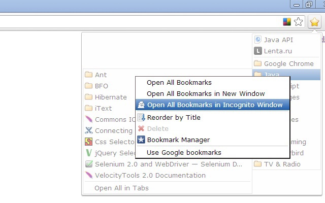 Bookmarks Menu chrome谷歌浏览器插件_扩展第4张截图