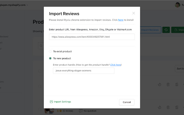 Ryviu - Import reviews from Aliexpress,Amazon chrome谷歌浏览器插件_扩展第3张截图