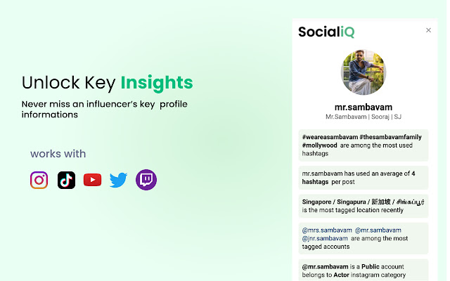 SocialiQ - Influencer Marketing Research Tool chrome谷歌浏览器插件_扩展第3张截图
