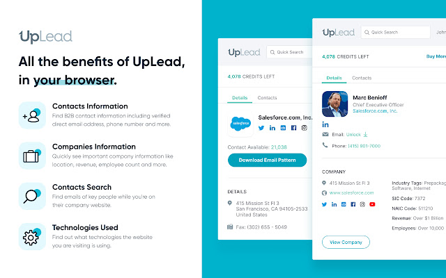 UpLead - Find Emails on Websites chrome谷歌浏览器插件_扩展第1张截图