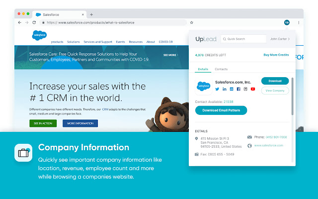 UpLead - Find Emails on Websites chrome谷歌浏览器插件_扩展第3张截图