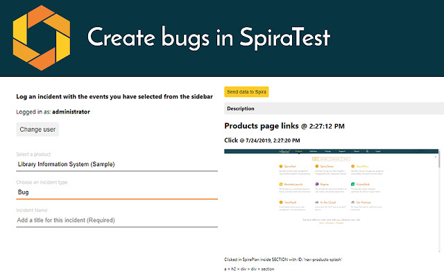 SpiraCapture - Exploratory Testing Tool chrome谷歌浏览器插件_扩展第3张截图