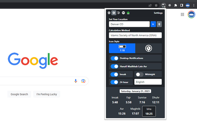 Prayer Times - Never Miss a Prayer chrome谷歌浏览器插件_扩展第2张截图
