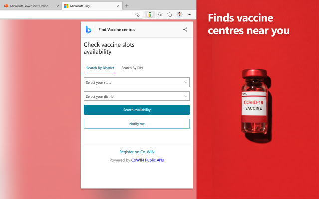 Microsoft Bing Vaccine Finder chrome谷歌浏览器插件_扩展第1张截图