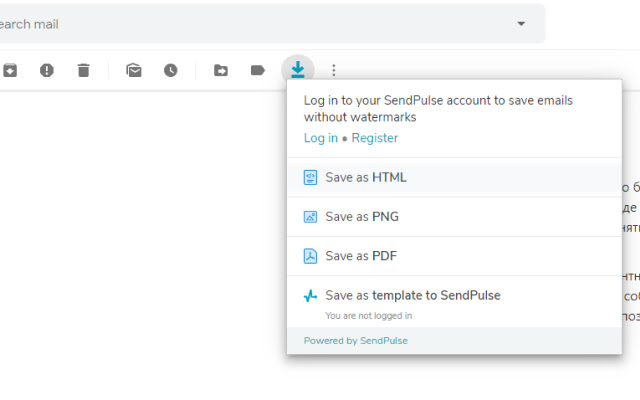 Save Email Template powered by SendPulse chrome谷歌浏览器插件_扩展第1张截图