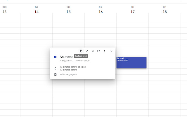 Google Calendar Quick Duplicate chrome谷歌浏览器插件_扩展第2张截图