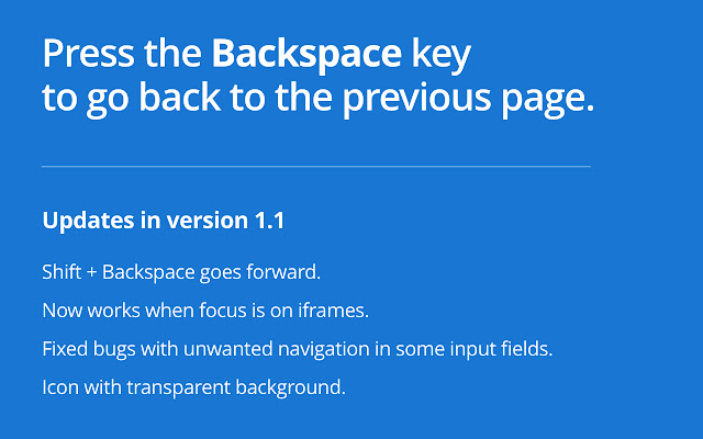 Backspace to go Back chrome谷歌浏览器插件_扩展第1张截图