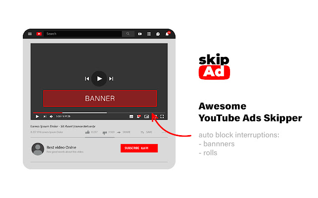 SkipAd - Ad Block & Auto Ad Skip on YouTube chrome谷歌浏览器插件_扩展第2张截图