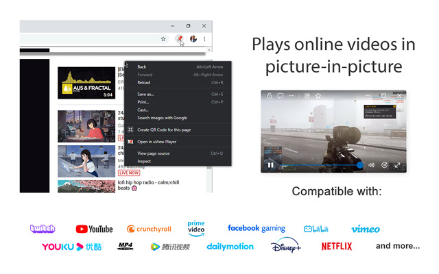 uView Player Picture-in-picture Extension chrome谷歌浏览器插件_扩展第1张截图
