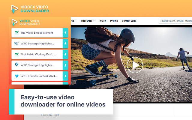 Viddex Video Downloader chrome谷歌浏览器插件_扩展第1张截图