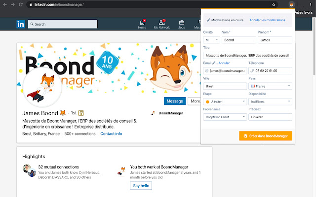 BoondManager pour LinkedIn chrome谷歌浏览器插件_扩展第1张截图