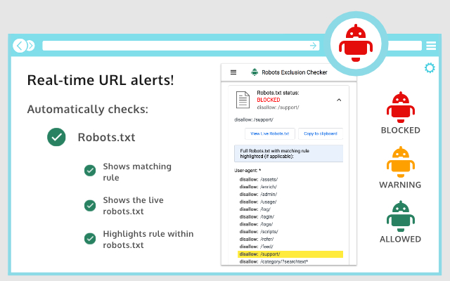 Robots Exclusion Checker chrome谷歌浏览器插件_扩展第2张截图