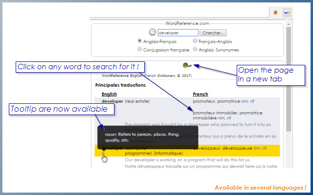 WordReference Extension chrome谷歌浏览器插件_扩展第3张截图