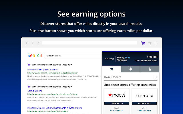 United Airlines MileagePlus® Shopping button chrome谷歌浏览器插件_扩展第4张截图